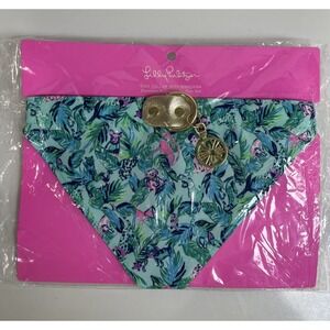 New Lilly Pulitzer Dog Collar‎ W Bandana Barking Up The Palm Tree Adjustable